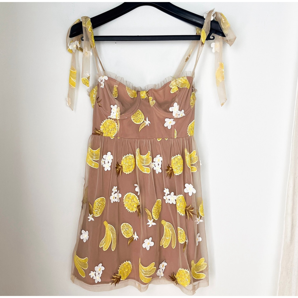For Love and Lemons Fruitpunch Sequin Mini Dress MSRP $289 Size S Tulle Babydoll